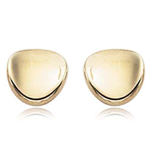 Dapped Disk Button Earrings - 14K Yellow Gold - 21-3212