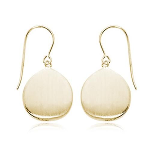 Flat Teardrop Drop Earrings - 21/3236 - 14k Yellow Gold