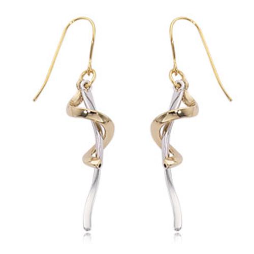 9 Karat Gold Zweifach Kreis Hänge Ohrstecker