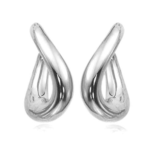 Twisted Oval Hoop (l & R) Earrings - 21/4159w - 14k White Gold