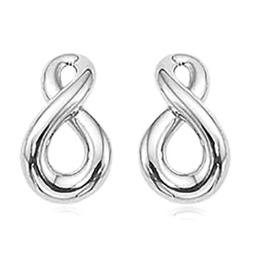 Figure 8 Button Earrings - 14K White Gold - 21-3210W
