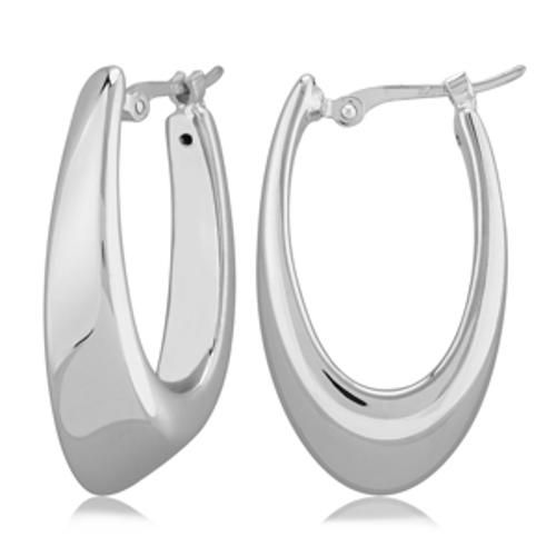 Visor Hoop (l & R) Earrings - 21/4179w - 14k White Gold