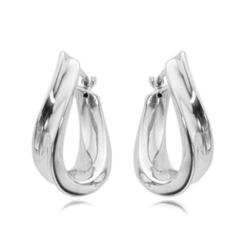 Twisted Hoop (l & R) Earrings - 21/4180w - 14k White Gold