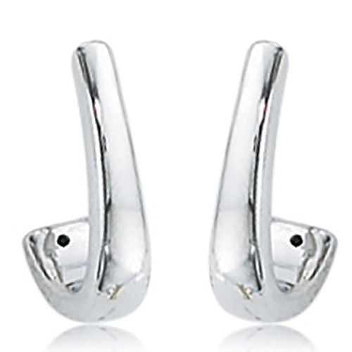Plain j Hoop Earrings - 21/3120w - 14k White Gold