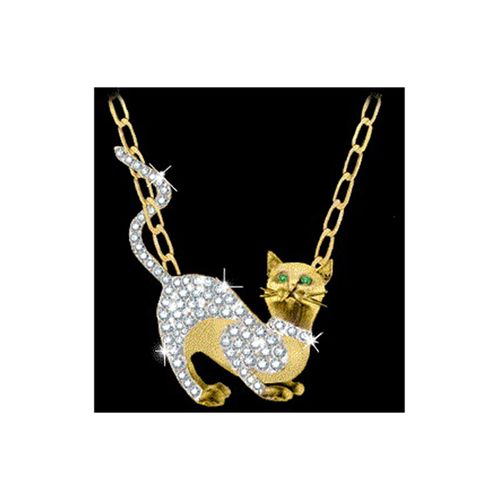 Cat Love Diamond Pave Pendant - 14K Yellow Gold