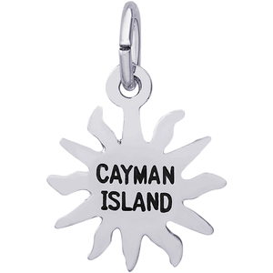 Cayman Island Sun Charm - 14K White Gold