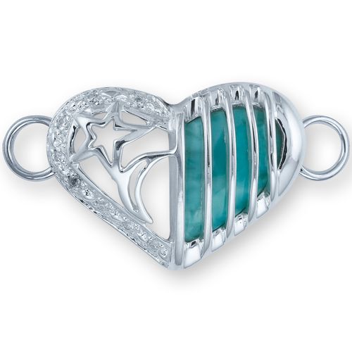 Celestial Love Larimar Bracelet Clasp - Sterling Silver