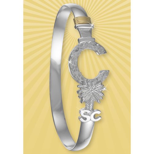 Charleston South Carolina Bracelet - Sterling Silver & 14K 6mm 7 Inch