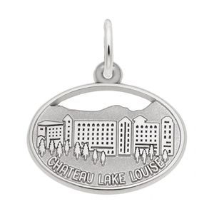 Chateau Lake Louise Oval Disc Charm - Sterling Silver - 10-1715-s