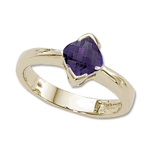 Checkerboard Amethyst Ring - 14K Yellow Gold Size 7 - 70334AM