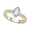 Checkerboard Aquamarine Ring - 14K Yellow Gold Size 7