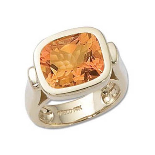Checkerboard Citrine Ring - 14K Yellow Gold Size 7 - 70703CI