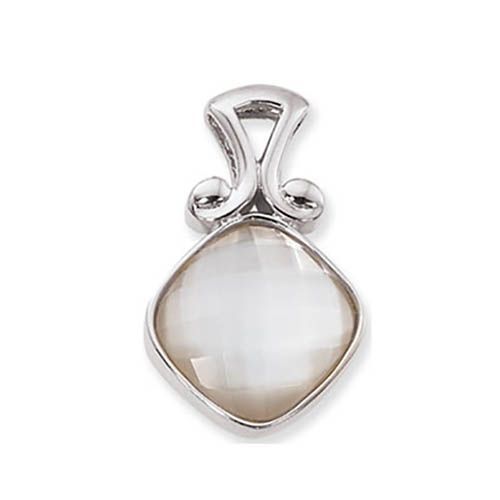Checkerboard Cushion MOP Pendant - Sterling Silver