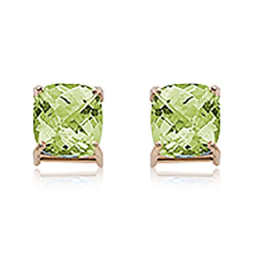 Checkerboard Cushion Oro Verde Earrings - 14K Yellow Gold