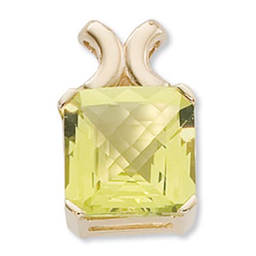 Checkerboard Cushion Oro Verde Pendant - 14K Yellow Gold