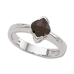Checkerboard Garnet Ring - 14K White Gold Size 7 - 70334GAWG