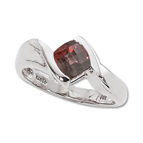 Checkerboard Garnet Ring - 14K White Gold Size 7 - 70308GAWG