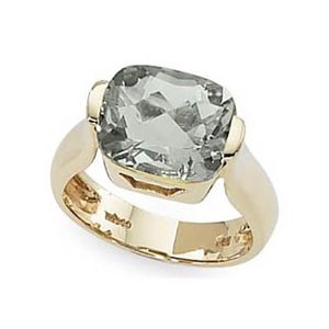 Checkerboard Praseolite Ring - 14K Yellow Gold Size 7 - 70786PR