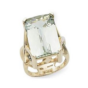 Checkerboard Praseolite Ring - 14K Yellow Gold Size 7 - 70797PR