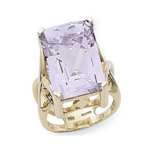 Checkerboard Rose De France Ring - 14K Yellow Gold Size 7 - 70797RDF