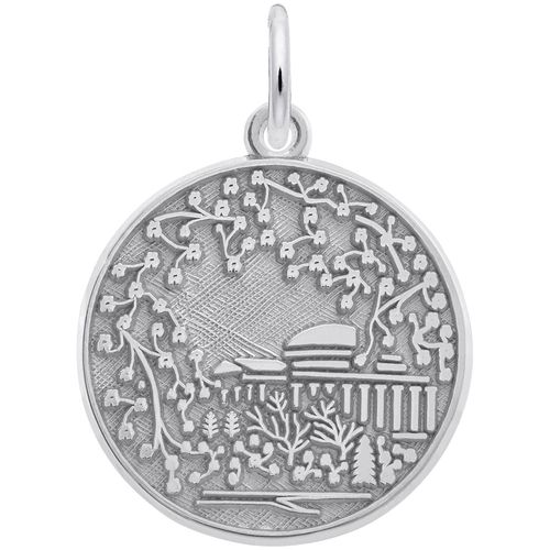 Cherry Blossom Scene Charm Sterling Silver - 10-1740