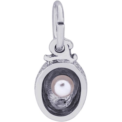 Chicken With Pearl Charm White Gold - 10-8271