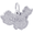 China Map Charm White Gold - 10-3796
