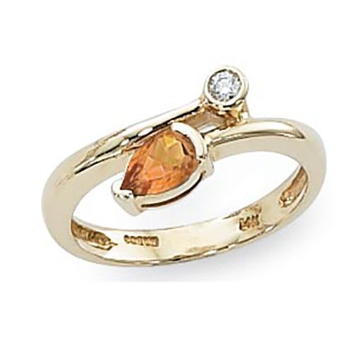 Citrine & Diamond Ring - 14K Yellow Gold Size 7 - 70826CI