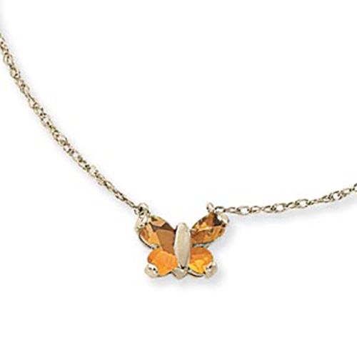 Citrine Pendant With Chain - 14K Yellow Gold - 80178CI16