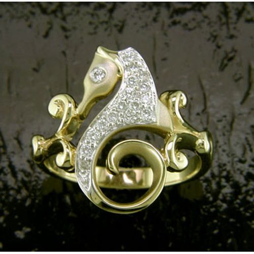Classic Style Sea Horse Ring - 14K Gold  - SD-SLR066