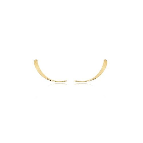 Climber Half Moon Wire Hammered Earrings - 14K Yellow Gold