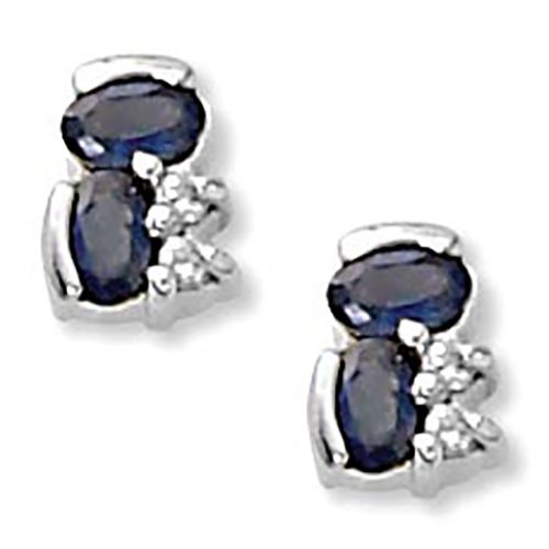 Cluster Earrings - 14K White Gold