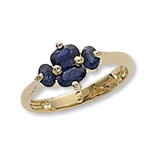 Cluster Sapphire Ring - 14K Yellow Gold Size 7 - 70926SA