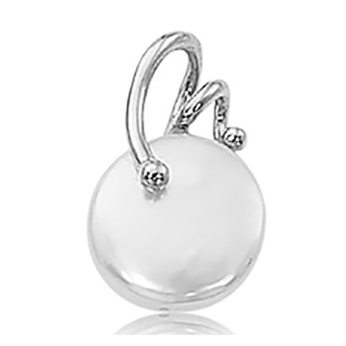 Coin Pearl Pendant - 14K White Gold - 80326COWG