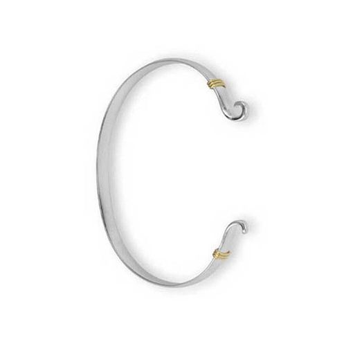 Custom Clasp Bracelet - Sterling Silver & 14K Gold 4mm 5 Inch