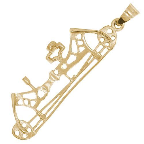 Compound Bow Charm  - Gold Plated  - 10-7269-0-GP