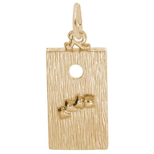 Corn Hole Game Charm - 10K Gold - 10-1754-10K