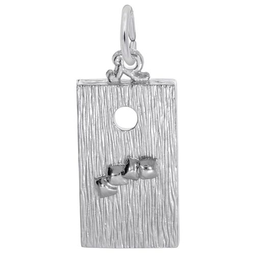 Corn Hole Game Charm - Sterling Silver - 10-1754-SS