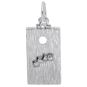 Corn Hole Game Charm - Sterling Silver - 10-1754-SS