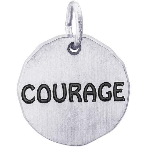 Courage Charm Tag - Sterling Silver - 10-1630-s