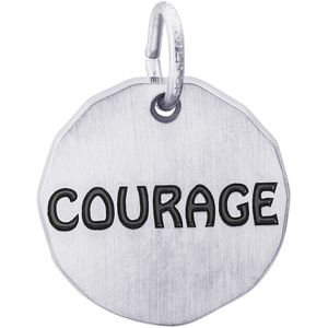 Courage Charm Tag - Sterling Silver - 10-1630-s