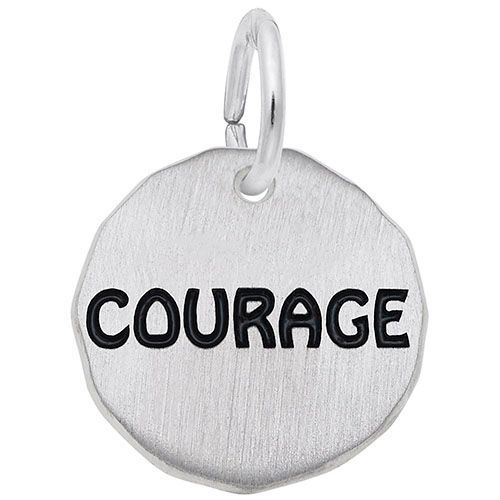 Courage Charm Tag W/9152 Necklace  - Sterling Silver  - 28-1630-52-SS