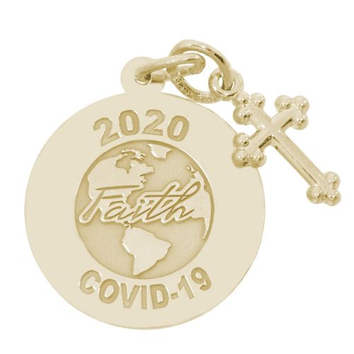 Covid-19 World Faith Charm w/cross - 10-7544-1-10K-370