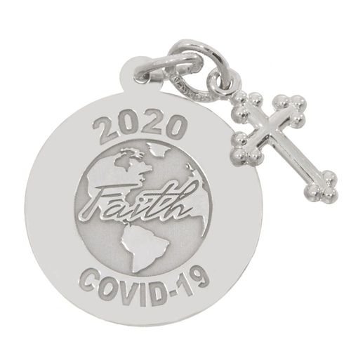 Covid-19 World Faith Charm w/cross - 10-7544-1-14KW-500