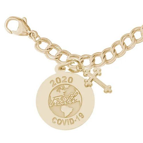 Covid-19 World Faith With Cross Bracelet Set Bracelet Set  - 14K Gold  - 27-7544-917-14K