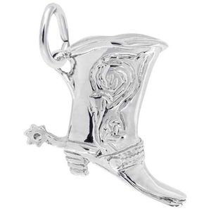 Cowboy Boot Charm 14K While Gold - 10-1760-0-14KW