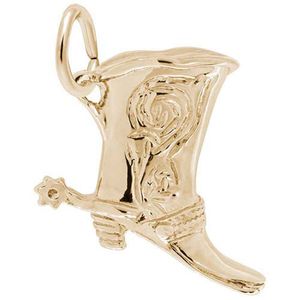 Cowboy Boot Charm Gold Plated - 10-1760-0-GP