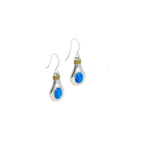 Create Opal Unity Drop Earrings W/14ky Wraps  - ECOPUNYDROP