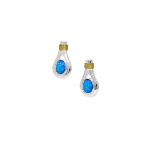 Created Opal Unity Earrings W/14ky Wraps  - ECOPUNY