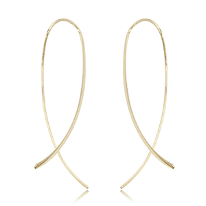 Cross Over Sweep Earrings - 14K Yellow Gold